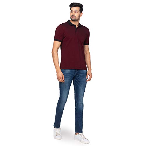 Image of Spykar Blue Cotton Slim Fit Narrow Regular Length Jeans for Men(8907966466777,Blue,31)
