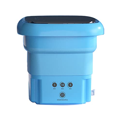Portable Washers, Integrated Blue Ray Mini Underware Washer with Drain Pipe Basket for Apartment Camping Portable Washing Machine Dryer Comb Folding (Pink)