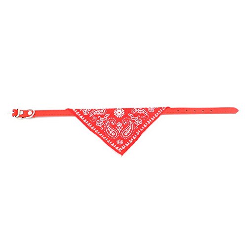 SELMAI Collar de Perro con Bandana unida Ajustable Mascota Cachorro Gatito Perrito triángulo pañuelo Bufanda Cuello Bandana Accesorios Rojo