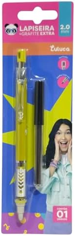 Lapiseira Luluca 2.0mm com Grafite Extra, Ponta de Metal, Escrita...
