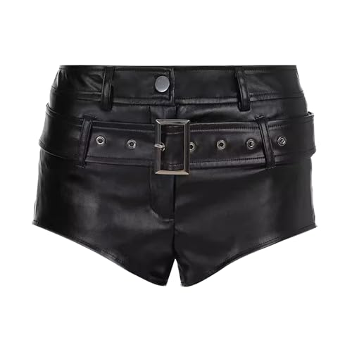 Short taille basse en cuir synthétique confortable pour éviter la chaleur en discothèque