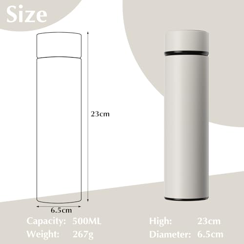 Homealexa 500ml Coffee Cups Travel Mugs, Water Bottle Vacuum Insulating Cup 304 Stainless Steel - Image 3