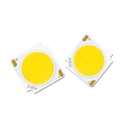 TCTKPAMANZ 2pcs LED COB Bridgelux Chip 12W 18W 24W 30W 36W 42W 19 * 19mm DC36-39V LED RA97 Track Lamp Downlight Light Source Accessory(Pure White 6000K,18W)
