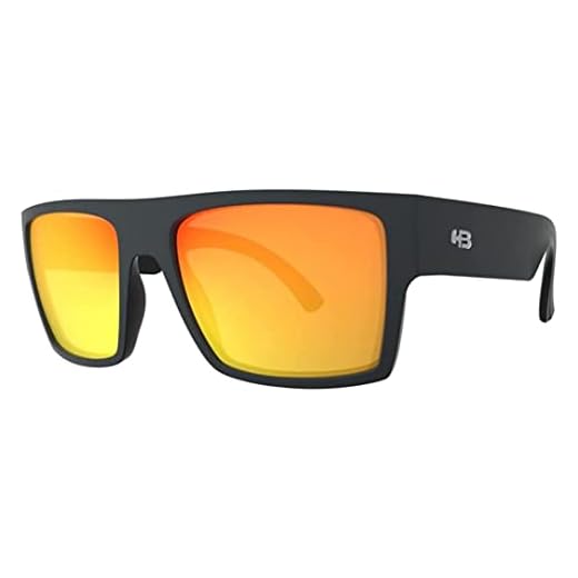 HOT BUTTERED - Óculos de Sol HB LOUD - Proteção UV 100%, Óculos Escuros Masculino e Feminino, Armação e Hastes Resistentes - Preto Quadrado, Lente Espelhada