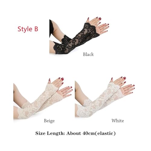 Mangas de encaje estéticas de alta costura: guantes largos de moda 3