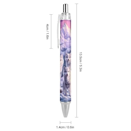 Stylos à bille noirs et violets à pointe fine 0,5 mm Wolf Mountains rétractables - 2