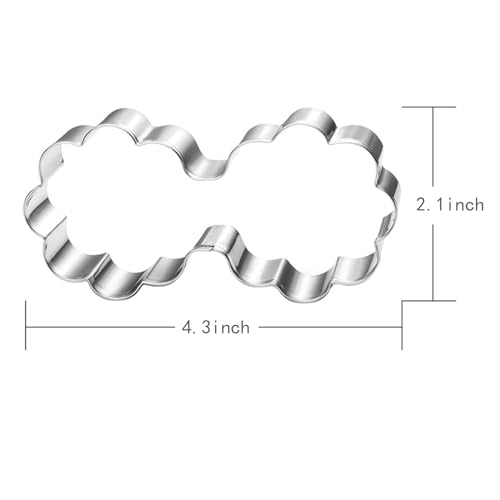 Lubtosmn FLORAL SUNNIES Cookie Cutter-4.3 Inch-Diswasher Safe-Sunglasses Cookie Cutter Shape thumb #1