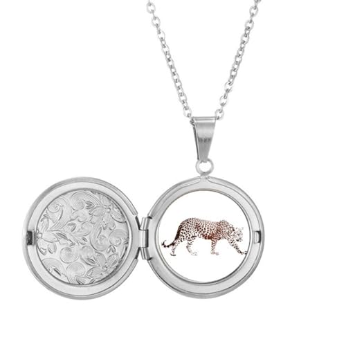 Collier guépard marron pendentif Art déco : bijou tendance rétro femme