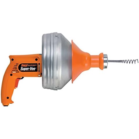 General Pipe Cleaners SV-F Super-Vee Electric Drain Cleaning Machine with 25' of 1/4" Cable for 1-1/4" to 2" Sink, Tub and Shower Drains Cover