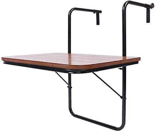 Hierro mesa suspendida, balcón mesa plegable,A