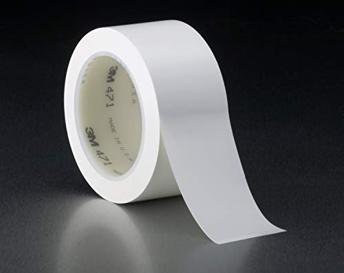 Image of 3M 03137-case Vinyl Tape 471, 1-1 /2 inch x 36 yd., 5.2 mil, White (Pack of 24)