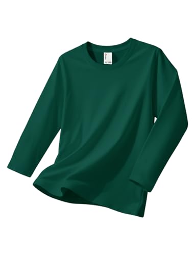 Image of PATPAT Boys Long Sleeve Shirts Cotton Solid Crew Neck Basic Shirts 5-16 Years
