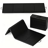 Gymnastics Mat, 6x3Ft Thick Exercise Mat with Carrying Handles, Folding Tumbling Mat for Yoga, Pilates, Stretching