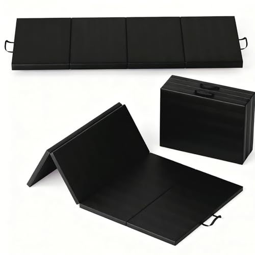 Gymnastics Mat, 6x3Ft Thick Exercise Mat with Carrying Handles, Folding