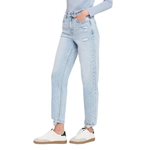 Flying Monkey Super High Rise Barrel Leg Jeans Light Blue3