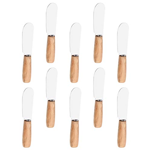 NICEXMAS Ensemble de 10 Couteaux à Beurre en Acier Inoxydable Couteau à Tartiner à Beurre de Première Qualité avec Poignée pour Sandwichs à La Crème Au Fromage Au Beurre (Couleur Assortie) Cover
