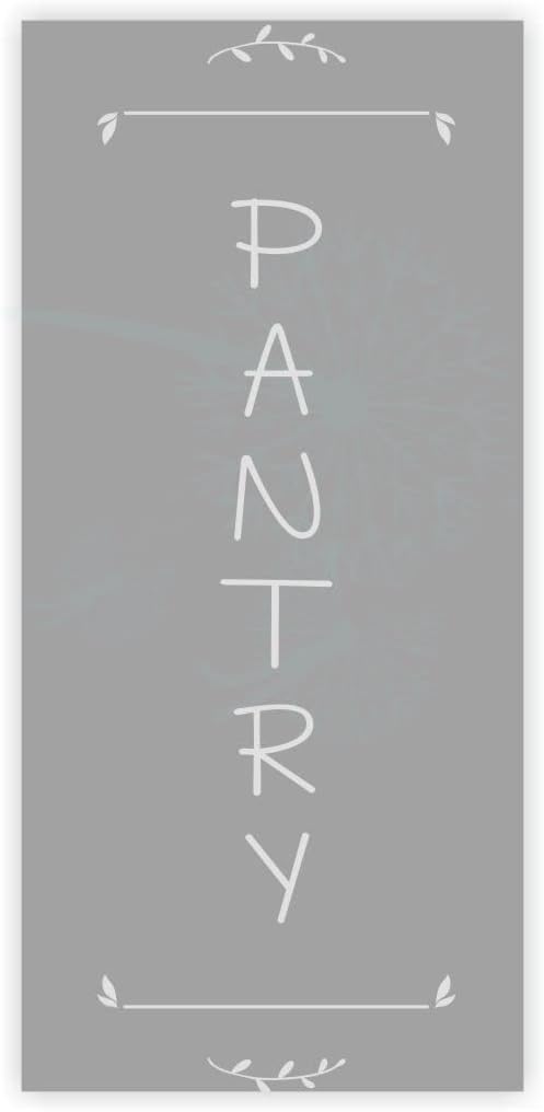 Pantry with Leaves Quote Decals for Wall - Matte Vinyl Wall Decal Sayings for Wall Décor - Inspirational Decals for Kitchen & Dining Room - Die-Cut Vinyl Wall Art - 12x36 LTGRAY