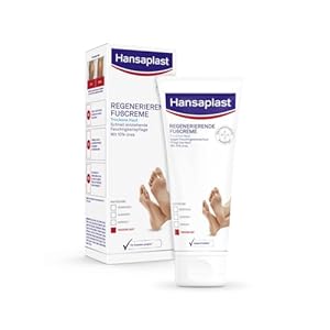 Hansaplast Regenerierende Fußcreme (100 ml), Fußpflege mit Urea für trockene und raue Füße, Feuchtigkeitscreme schützt vor Hornhautbildung