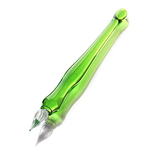 Image of Handmade Glass Dip Pen Crystal Calligraphy Pen Signature Dipped Pen for Artist,Writing Drawing Decoration (Light Green)