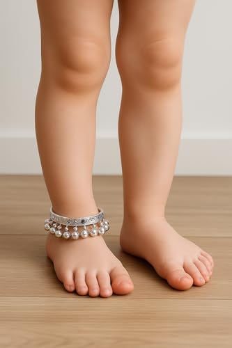 Image of Pure 999 Silver Anklet (Payal) For Baby Girl | Payal for Baby Pair of one