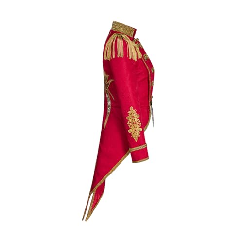 Image of Saniplaycos Women's Ringmaster Jacket Tassel Coat Uniform Ringmaster Circus Costume Medieval Long Sleeves Tailcoat