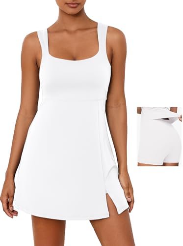 Desol Square Neck Tennis Dress with Pockets for Women Sleeveless ...
