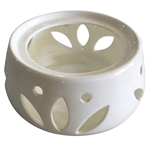 Cabilock White Ceramic Teapot Warmer Candle Warmer Heating Base