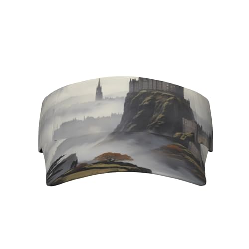 Edinburgh Mist Printed high top Hollow top hat, Suitable for Golf/Baseball/Casual hat, Daily wear for Outdoor Activities Black
