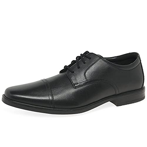 Clarks Howard cap, Oxford Uomo, Pelle Nera, 48 EU
