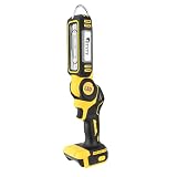 OTYTY Cordless LED Work Light, Compatible with DeWalt 20V Max Battery, 30W 2000LM Rechargeable Flashlight Portable Flood Light, Pivoting Head, Black and Yellow