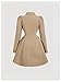 SOLY HUX Women's Trench Coat Lapel Double Breasted Puff Long Sleeve A Line Jacket Outerwear Pure Khaki Medium