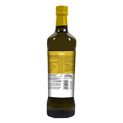 Image of DiSano Extra Virgin Olive Oil, Prima 1 Ltr (Glass Bottle), Made from 100% Premium Hojiblanca Olives