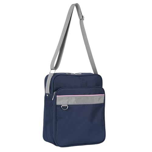 [ZKIVORJ] スクール バッグ ショルダー スクバ 制服 JK 学生 女子 高校生 A4収納 軽量 大容量 ネイビー 通学 修学旅行