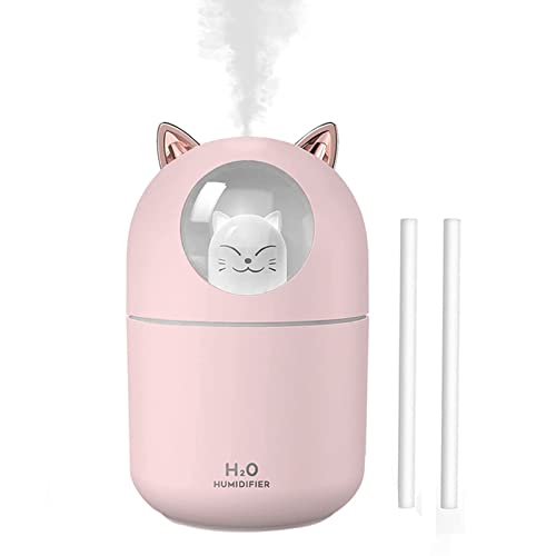 Carrie Joe Cat Humidifier Cool Mist Humidifiers - Humidifiers For Bedroom 300 Ml Mini Humidifier For Car Desk Office (Pink) #TOP14