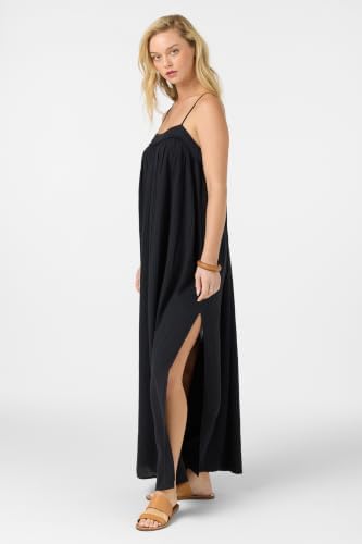 O'NEILL Women's Saltwater Solids Sai Maxi Cover-Up Dress | Adjustable Straps, Side Slits, Black, XS — view 2