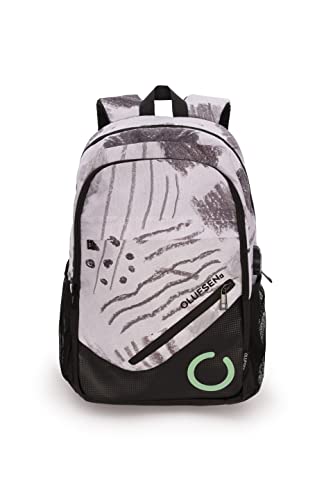 OLUFSENKids - Mochila Infantil HAGEN - Con Puerto USB y Compartimento para tablet y PC de 15,6" - Tejido Anti-Rasgaduras - Respaldo y hombreras robustas - 30x15x45cm - Color Gris Claro Cover