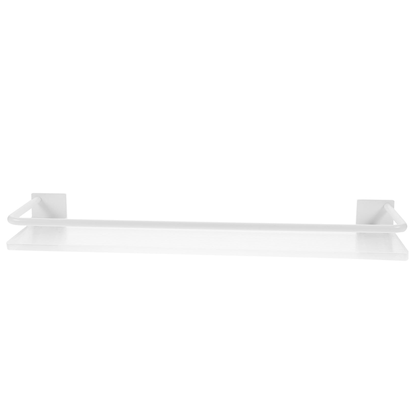 Étagère murale salle de bain acrylique blanche avec porte-serviettes sans perçage