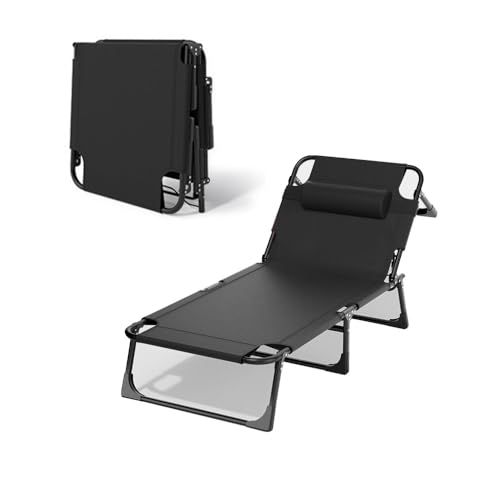 Vttui Silla reclinable para Actividades al Aire Libre con Gravedad Cero Silla Extra Ancha y Ajustable para tumbonas de Patio Garden Beach Beach, Puede soportar 160kg