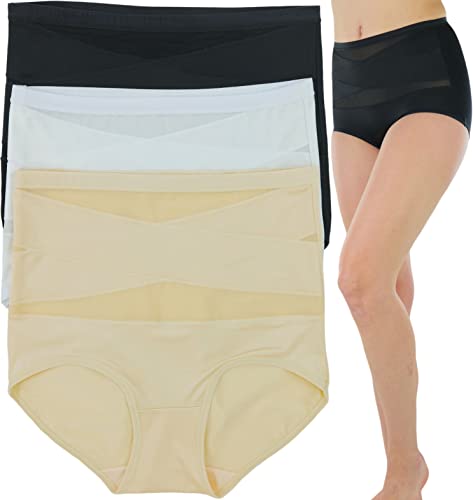 Image of ToBeInStyle Women's Pack of 6 High-Waisted Girdle Brief Tummy Support Everyday Panties