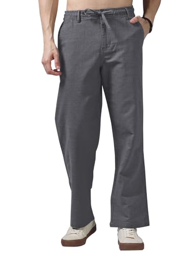 Image of Vogaan Men's Cotton Blend Casual Trousers Pants | Stylish Comfortable Trousers for Office Work and Outings