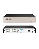 ZOSI 8Channel Surveillance Video Recorders with Human Vehicle Detection,H.265+ Hybrid 1080P 4-in-1 HD-TVI Standalone CCTV DVR System for 720P,1080P Security Cameras,Easy Remote Access(NO Hard Drive)