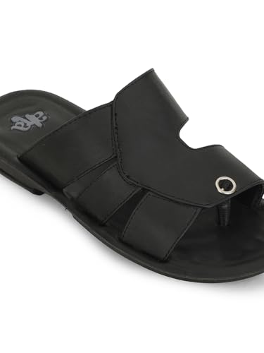 Image of Liberty A-HA MPU-58 Casual Flat Sandal For Men - Black,Brown, Tan PU Slip-on Slipper - Stylish Footwear for Travel, Office & Home - Soft Padded Sole - Lightweight and Durable - Outdoor Chappal for Man