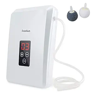 Ivation Portable Ozone Generator 600mg/h Multipurpose Air Sterilizing & Freshening System w/2 Silicone Tubes, 2 Diffuser Stones & Timer; Purifies Air, Water, Food, Toothbrush