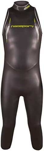 NeoSport Women's Jane or Men's Podium Sleeveless Triathlon Wetsuit - 5/3mm Lightweight - Anatomical Fit for Range of Motion and Faster Transitions, Men's X-Large, Men's Black/Lime Green