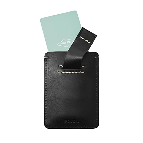 Image of Fossil Men's Westover Leather Slim Minimalist Card Case Sliding Pocket Wallet, Black, (Model: ML4585001)