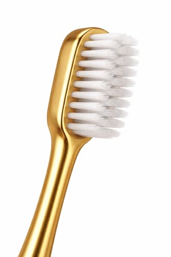 Image of Premium Toothbrush for Adults and Children - Soft Bristle Metal Toothbrushes, Reusable Minimalist Design, Durable Luxury Oral Care Travel Bathroom Essentials
