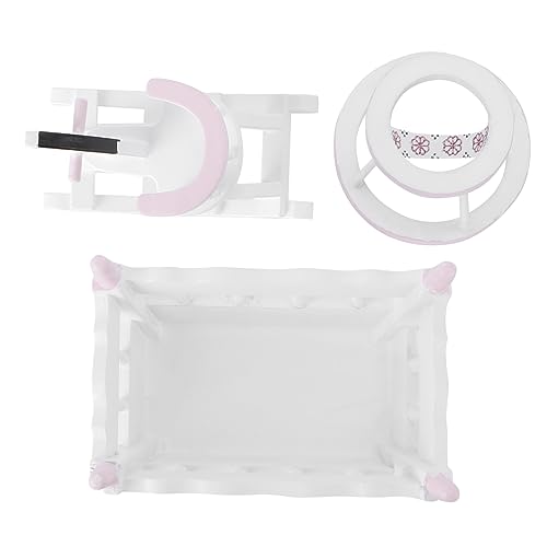 Abaodam 3st Miniatyrhus Möbelset Delar i Trä Lifelike Modell För Dockhusdekoration Och Fotografi Hållbara Tillbehör För Barns Lek Och Desktop Ornament