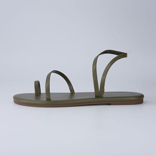 Image of CUSHIONAIRE CHAI Flat Strappy Sandals for Women, Comfortable Dressy Summer Slip-On Sandal with Memory Foam