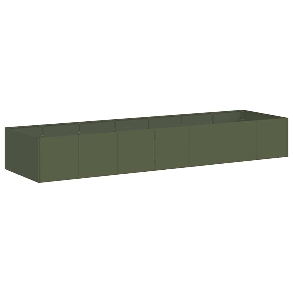vidaXL Planter Olive Green 280x80x40 cm Steel, plant pot, plant stand, raise bed, planter stand, plant tray, garden planter, outdoor planter