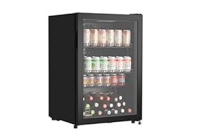 METRO Professional Réfrigérateur à boissons GSC2125B, métal/verre, 54.5 x 54 x 84 cm, 118 L, refroidissement statique par air, avec serrure, noir